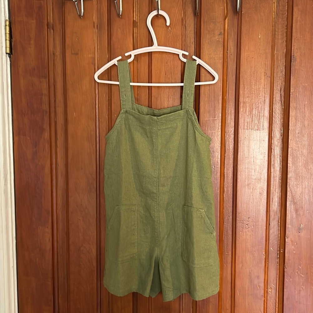 Old Navy green linen romper size 5T unworn